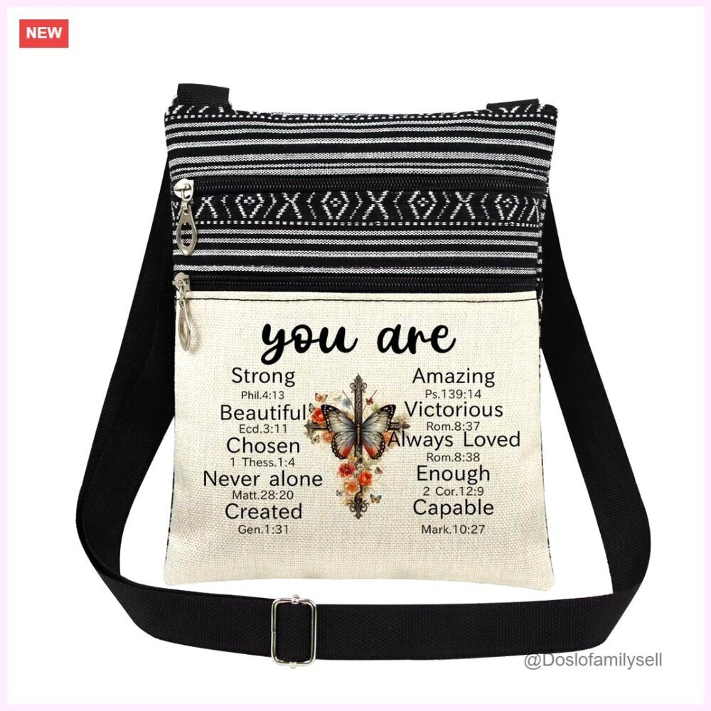 Polyester Crossbody Bag with Adjustable Strap and Dual Compartments